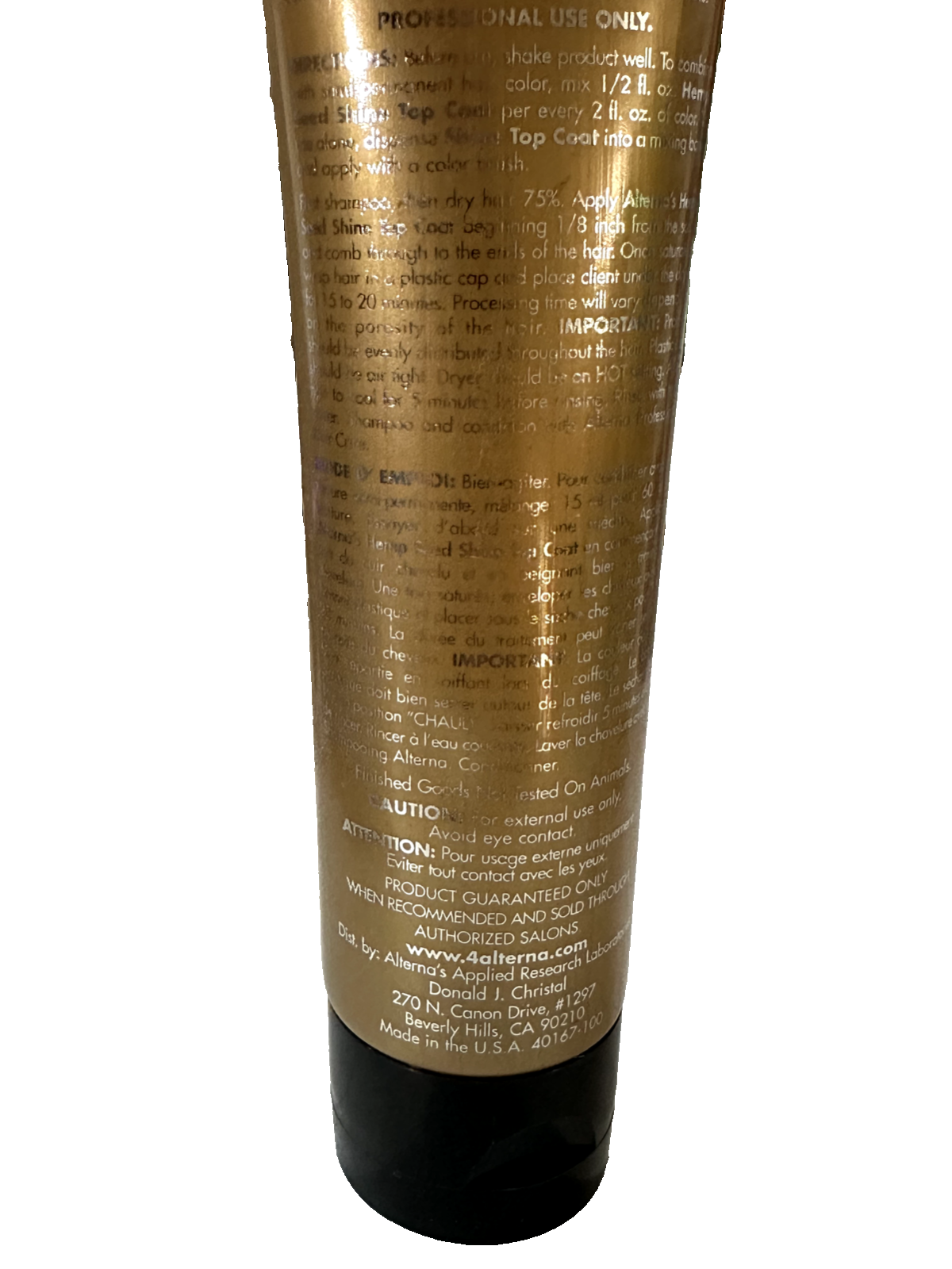 ALTERNA HEMP SEED SHINE TOP COAT 5.1 oz *RARE