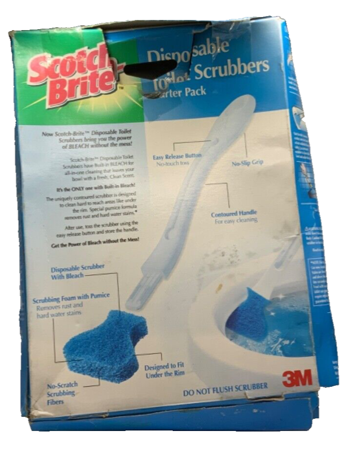 Scotch-Brite Scrubber Starter Kit 1 Handle 4 Scrubber Heads NEW