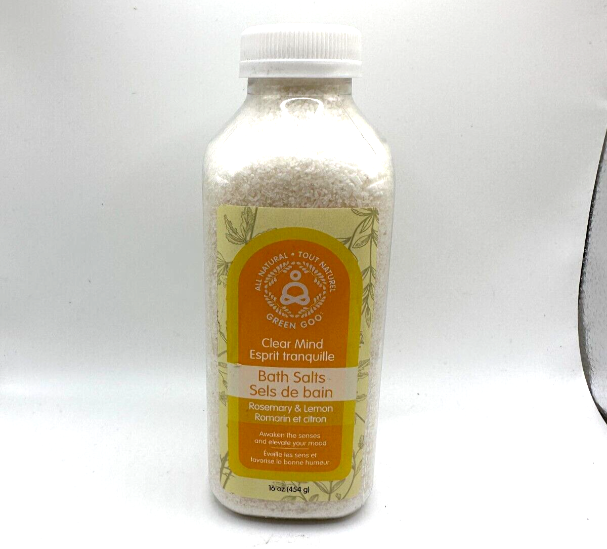 New Green Goo All Natural Clear Mind Rosemary and Lemon Bath Salts 16 ounce