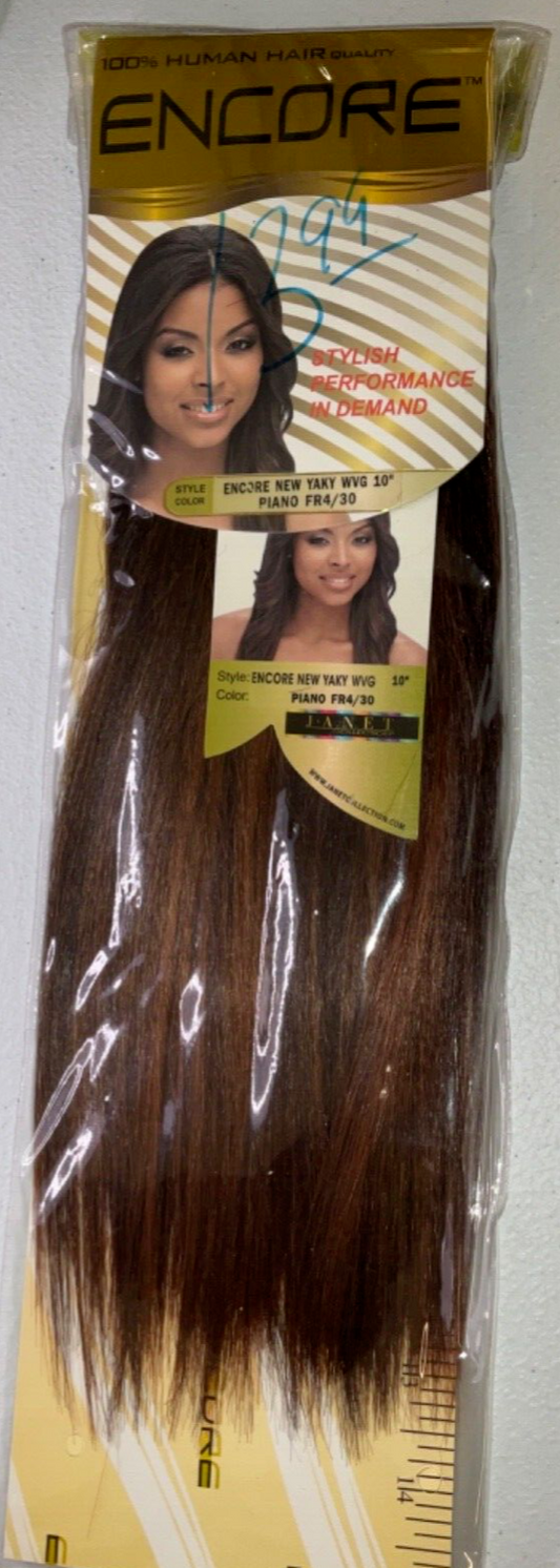 Encore 100% Human Hair New Yaky WVG Color Piano FR4/30 (10 inches)