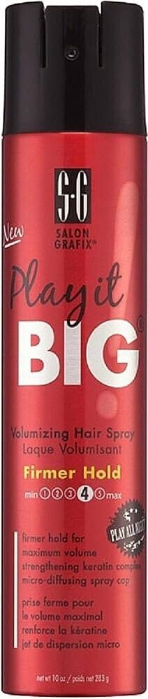 SALON GRAFIX PLAY IT BIG VOLUMIZING HAIR SPRAY FIRMER HOLD 10 OZ