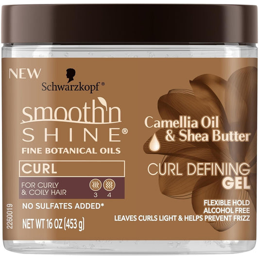 Schwarzkopf Smooth n Shine Camellia Oil & Shea Butter Curl Defining Gel/16oz