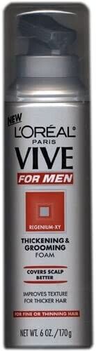 L'oreal Paris Vive For Men Thickening & Grooming Foam 6 Oz. For Thicker Hair