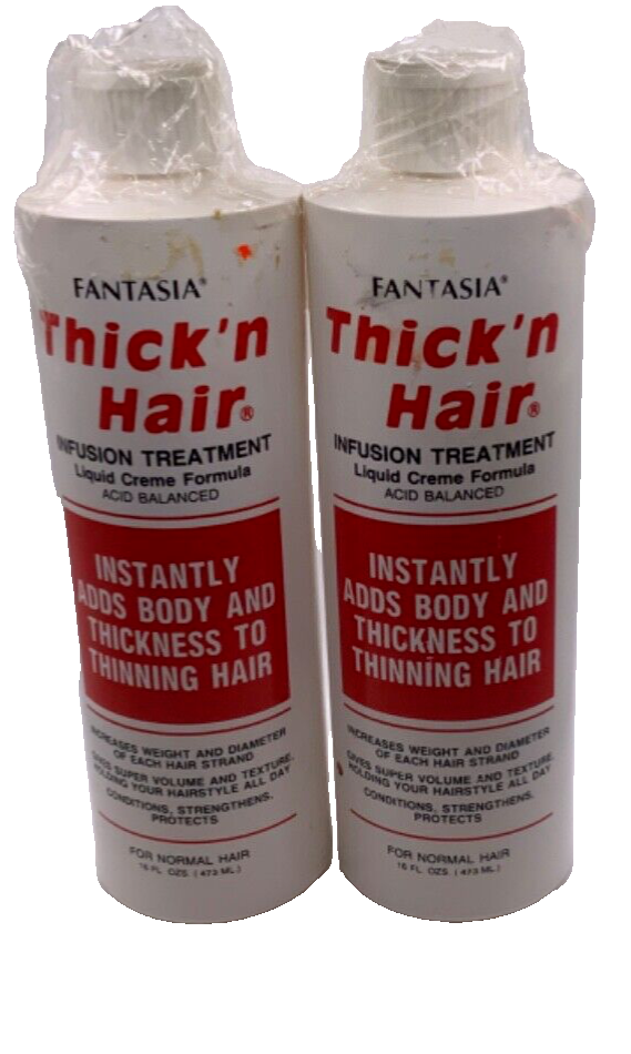 (2 PACK) Fantasia Thick N Hair Infusion Treatment Liquid Creme Formula 16 oz