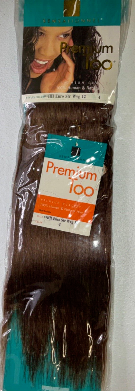 Sensationnel Premium Too 100% Human Hair HH Euro Str Wvg/ Color 4 /12"