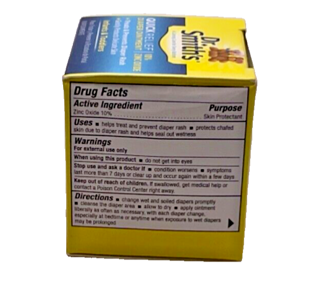 Dr Smith's Quick Relief Diaper Ointment 10% Zinc Oxide /  2 oz