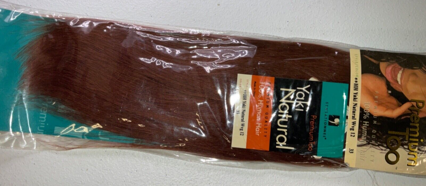 Sensationnel Premium Too 100% Human Hair HH Yaki Natural Wvg Color 33/12 inches