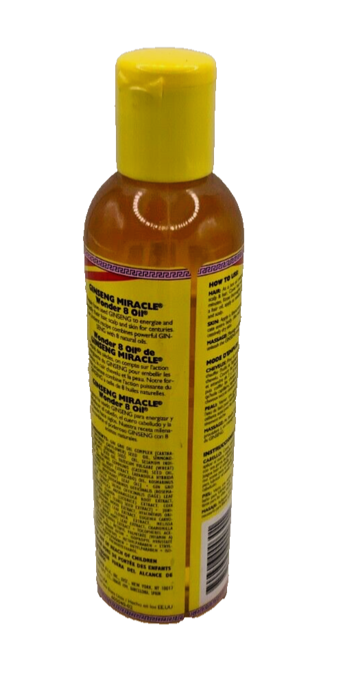 Ginseng Miracle Wonder 8 Oil Hair Scalp Skin Feet Massage 8 fl oz Discontinued