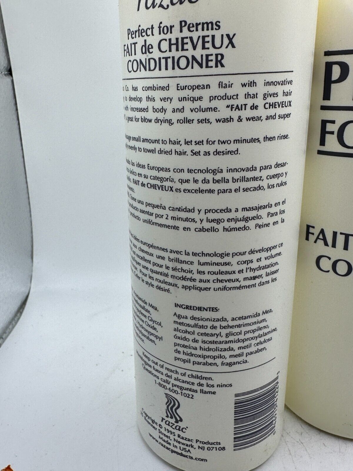 (2) Razac Perfect For Perms Conditioner COLLECTIBLE (16 fl oz)