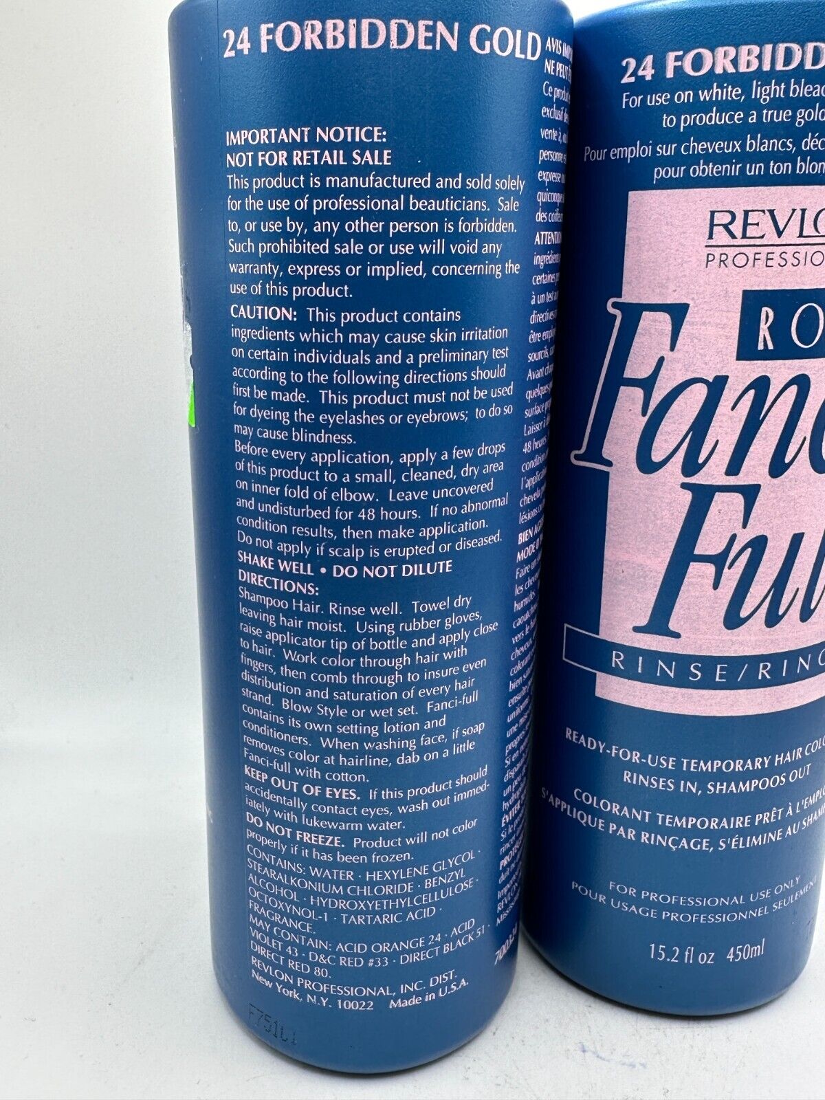 (2) Revlon Roux Fanci Full Rinse Temporary Hair Color 24 Forbidden Gold 15.2 oz