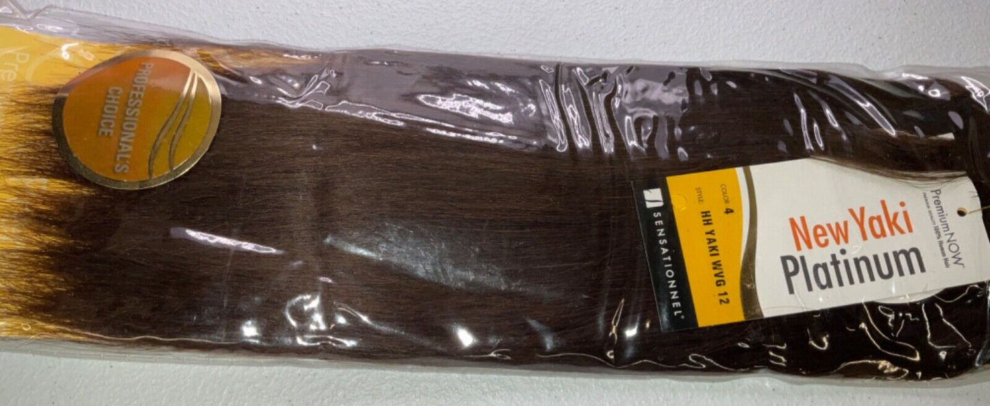 Sensationnel Premium Now 100% Human Hair Yaki WVG/Color 4/ (12 inches)