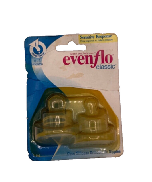 Evenflo Classic Sensitive Response Silicone Orthodontic Nipples 0-3 Mo