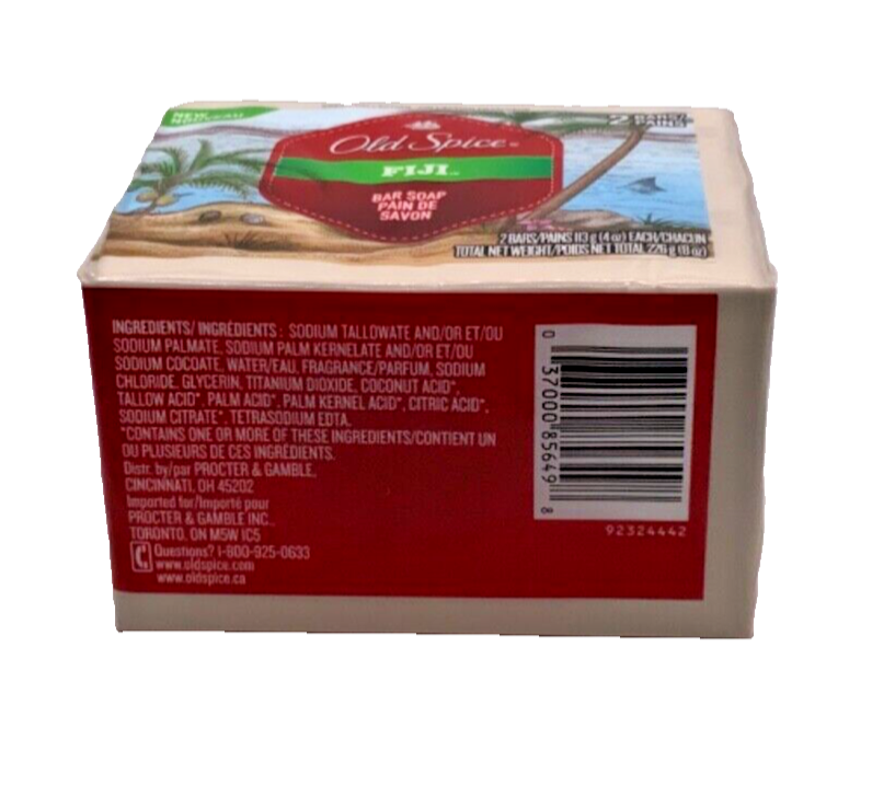Old Spice Fiji Bar Soap 2 Bars Each 4oz