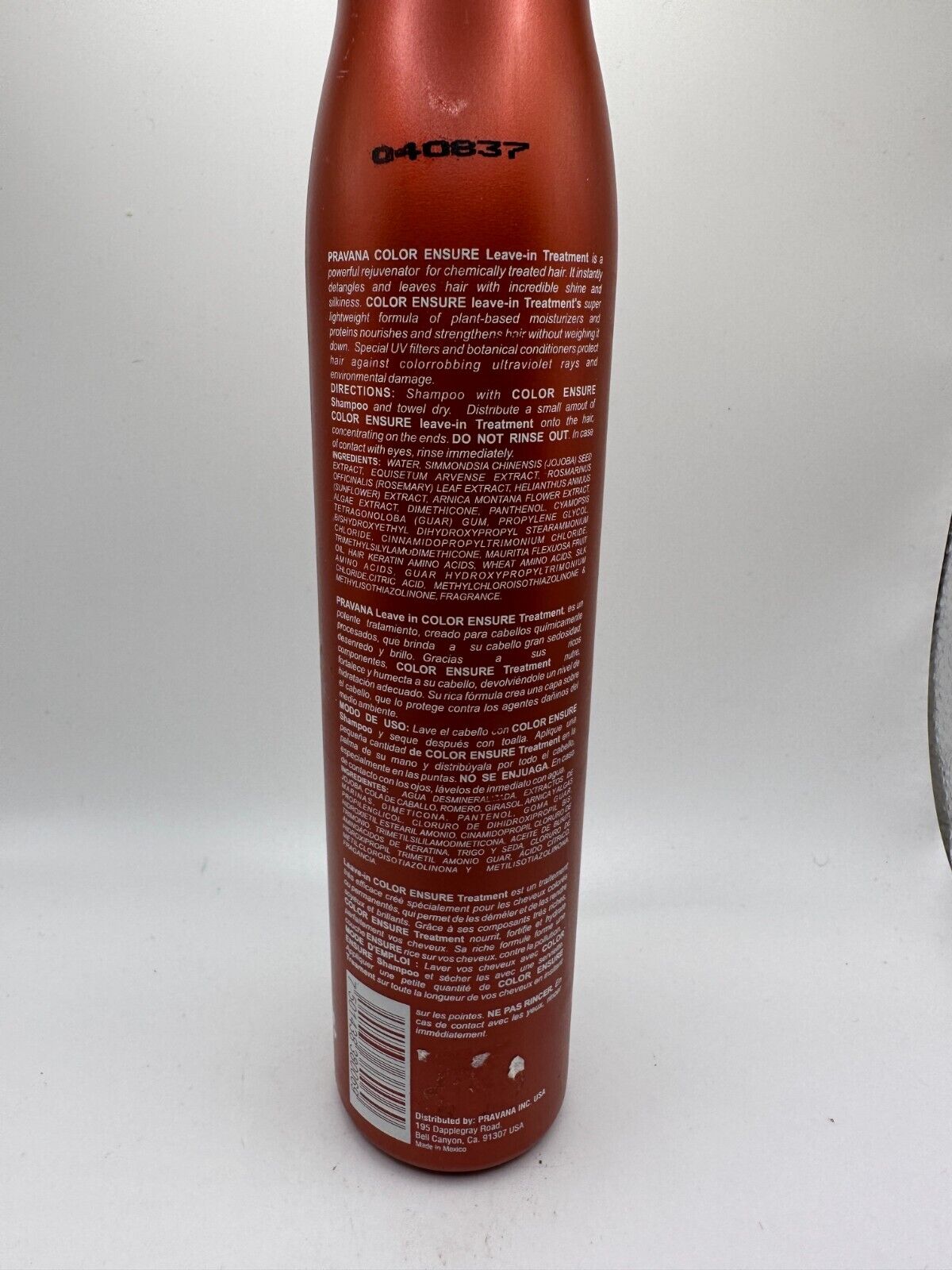 Pravana Color Ensure Leave In Treatment 10.1 oz DISCONTINUED