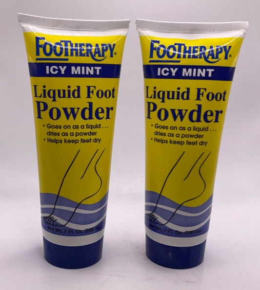(2) Queen Helene Footherapy Icy Mint Liquid Foot Powder/ 7 fl oz