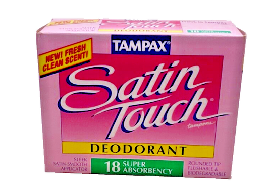 VINTAGE Tampax Satin Touch Tampons Deodorant / 18 Regular Absorbency Applicators