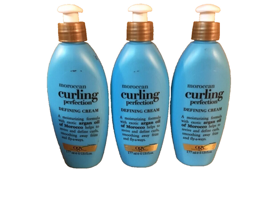 (3) OGX Moroccan Curling Perfection Defining Cream, 6 Ounce