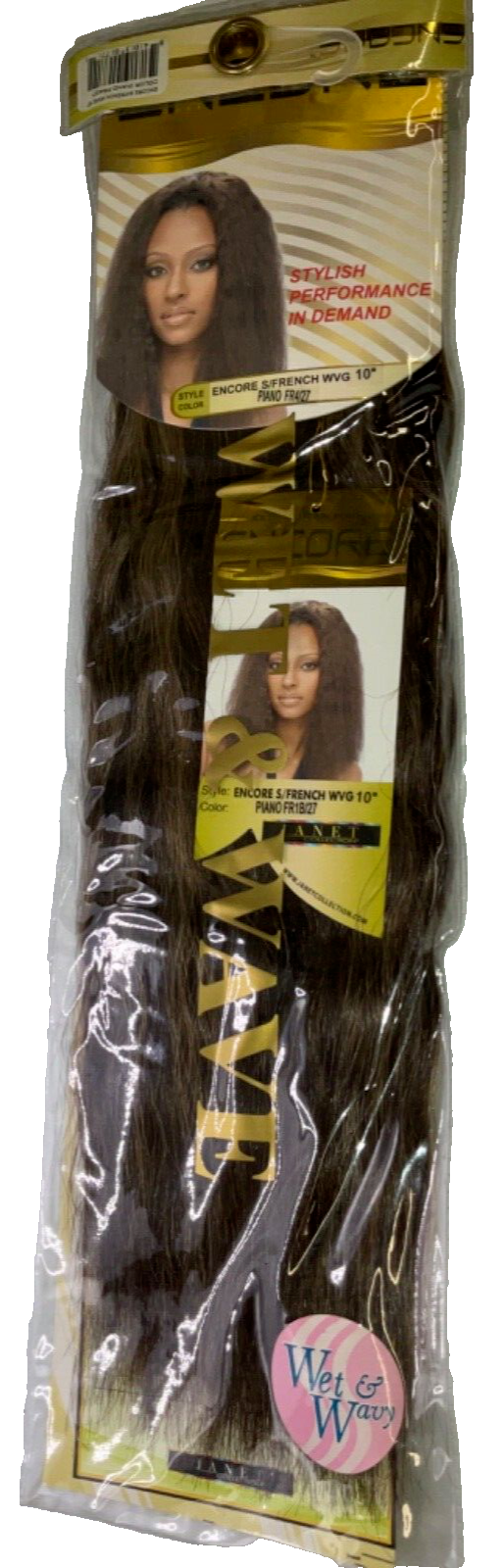 Janet Collection Encore 100% Human Hair French Wave/Color Piano FR 4/27 (10inch)