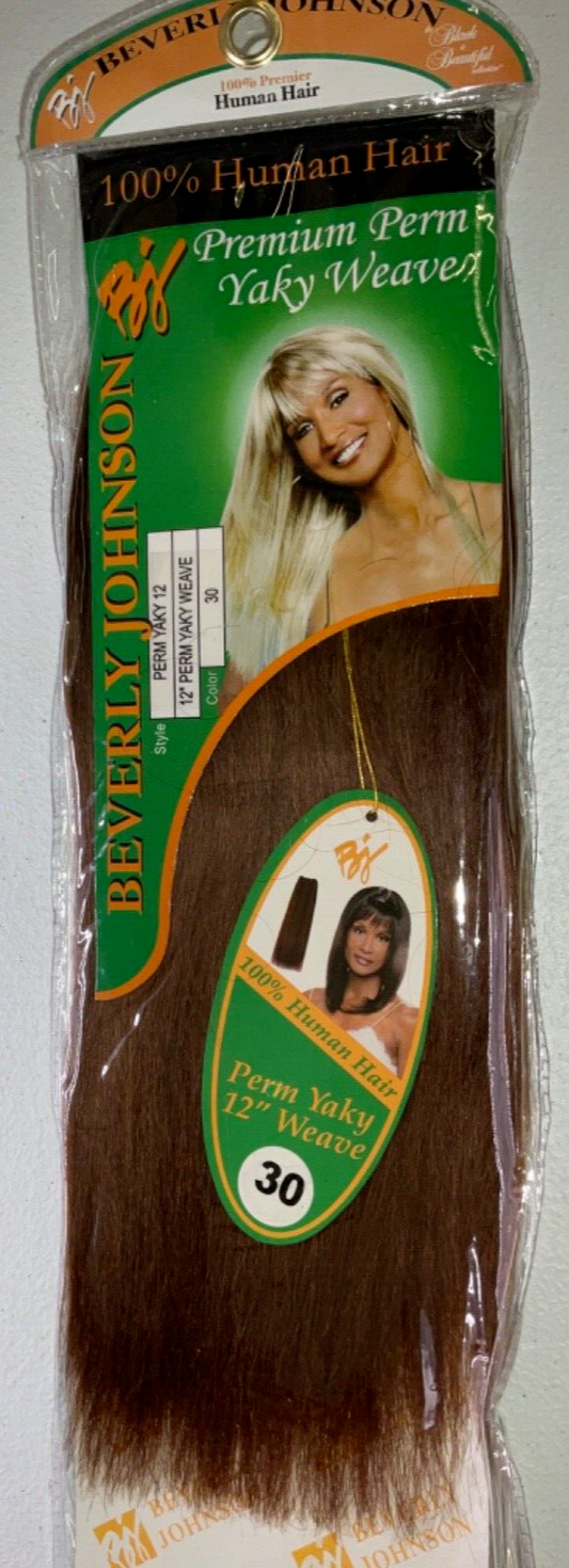 Beverly Johnson 100% Human Hair Perm Yaky Weave/Color 30/12 inches