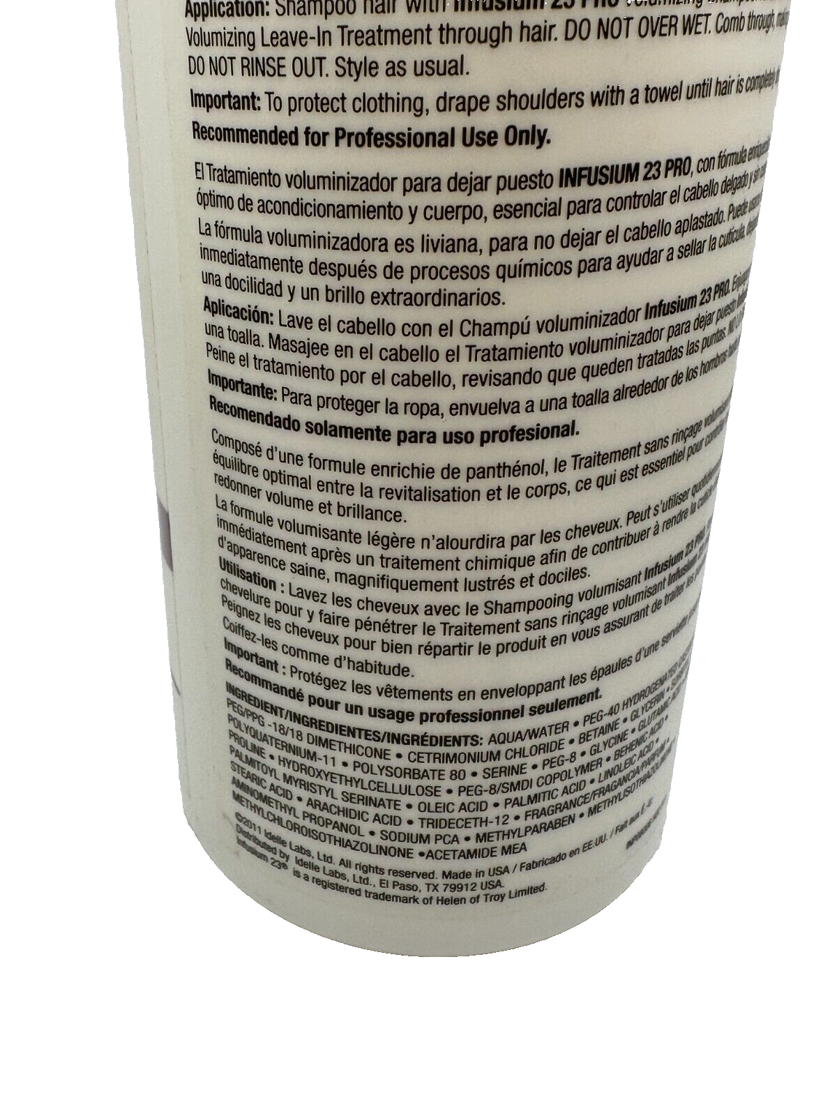 Infusium 23 Leave in Treatment Volumizing 33.8 oz Pro Vitamin B5 Formula NEW