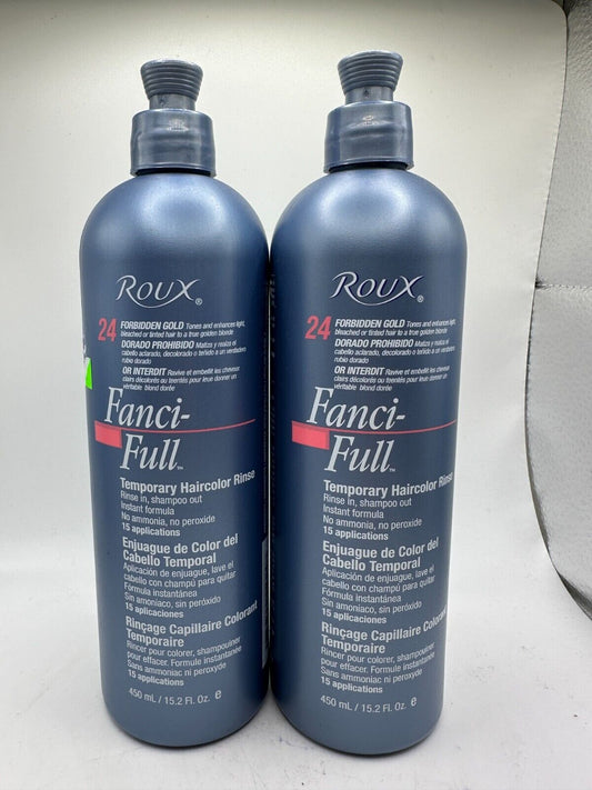 (2) Roux Fanci-Full #24 Forbidden Gold Temporary Haircolor Rinse 15.2 Oz.