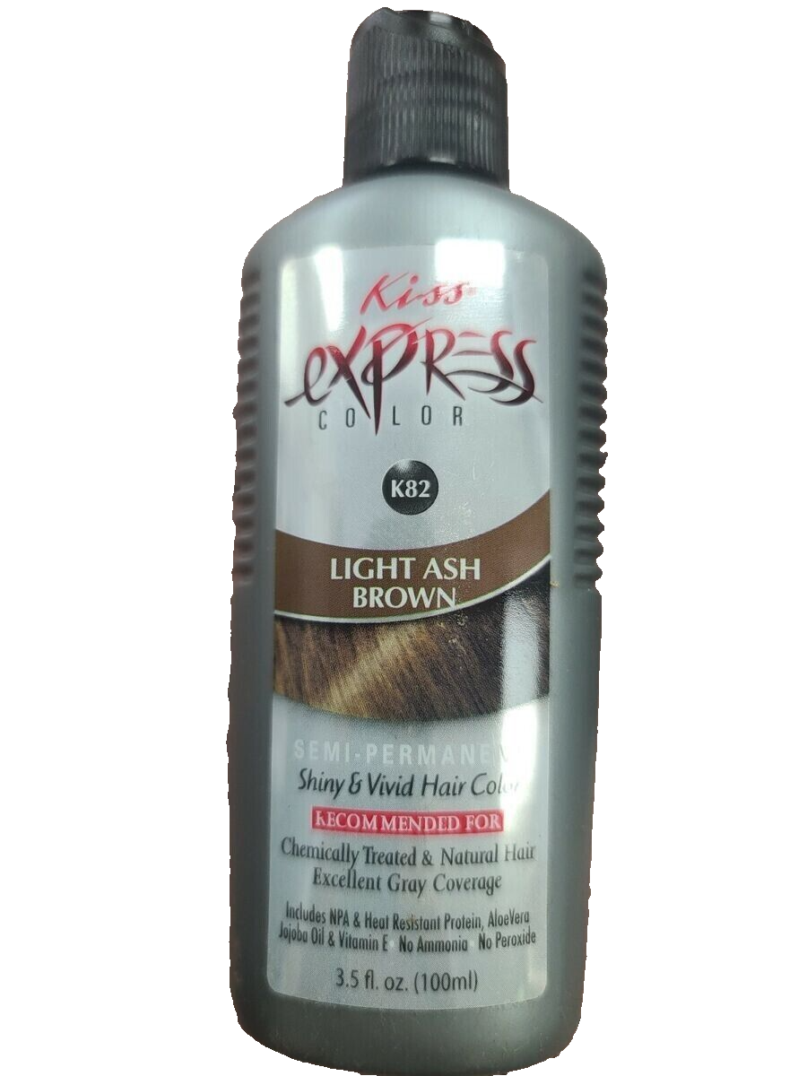 (1) Kiss Semi Permanent Hair Color K82 Light Ash Brown 3.5 Fl Oz