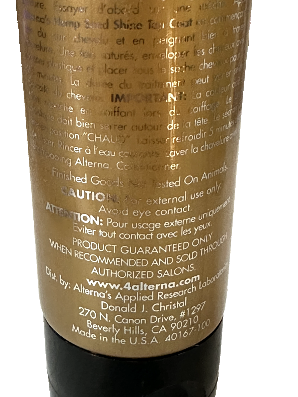 ALTERNA HEMP SEED SHINE TOP COAT 5.1 oz *RARE