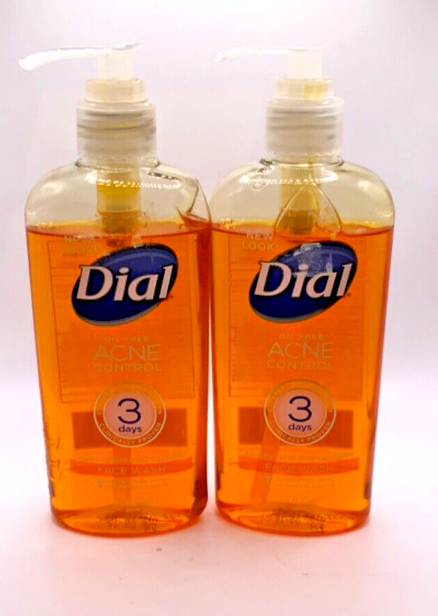 (2) Dial Oil Free Acne Control Liquid Face Wash 7.5oz