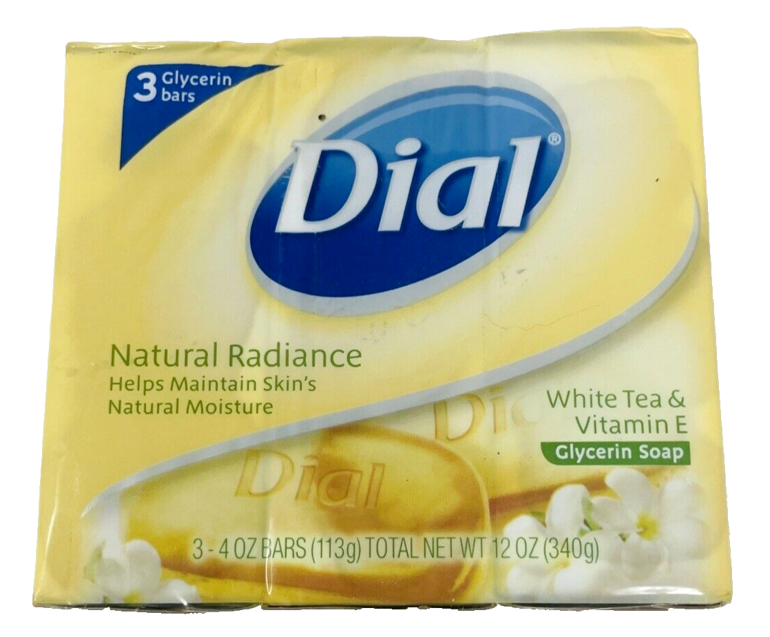 Dial Natural Radiance White Tea Vitamin E Glycerin Soap 3 Bars 4oz
