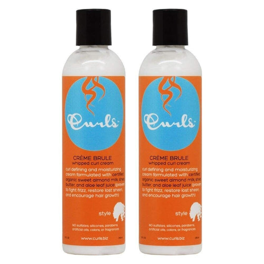 2x Curls Creme Brule Whipped Curl Cream Curl Defining & Moisturizing, 8 fl oz ea