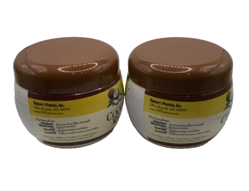 (2) Nature's Protein Coconut Restore Keratin Repair Masque 8oz