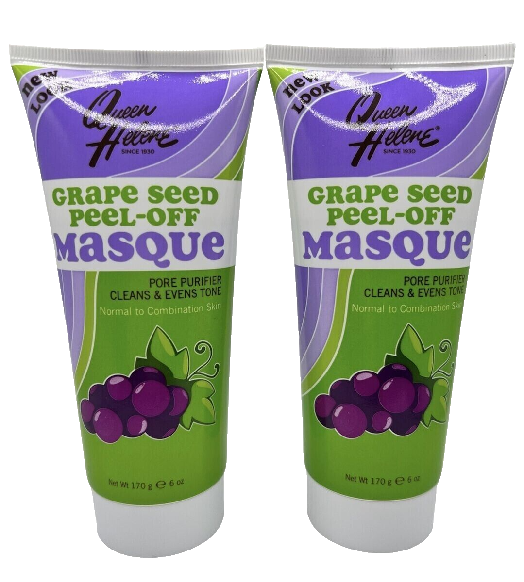 2 Queen Helene Grape Seed Peel-Off Masque Grapeseed Mask 6 oz Each