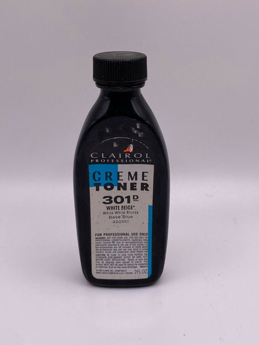 Clairol Creme Toner 301D White Beige w/ White Blonde Base Blue - 2 oz