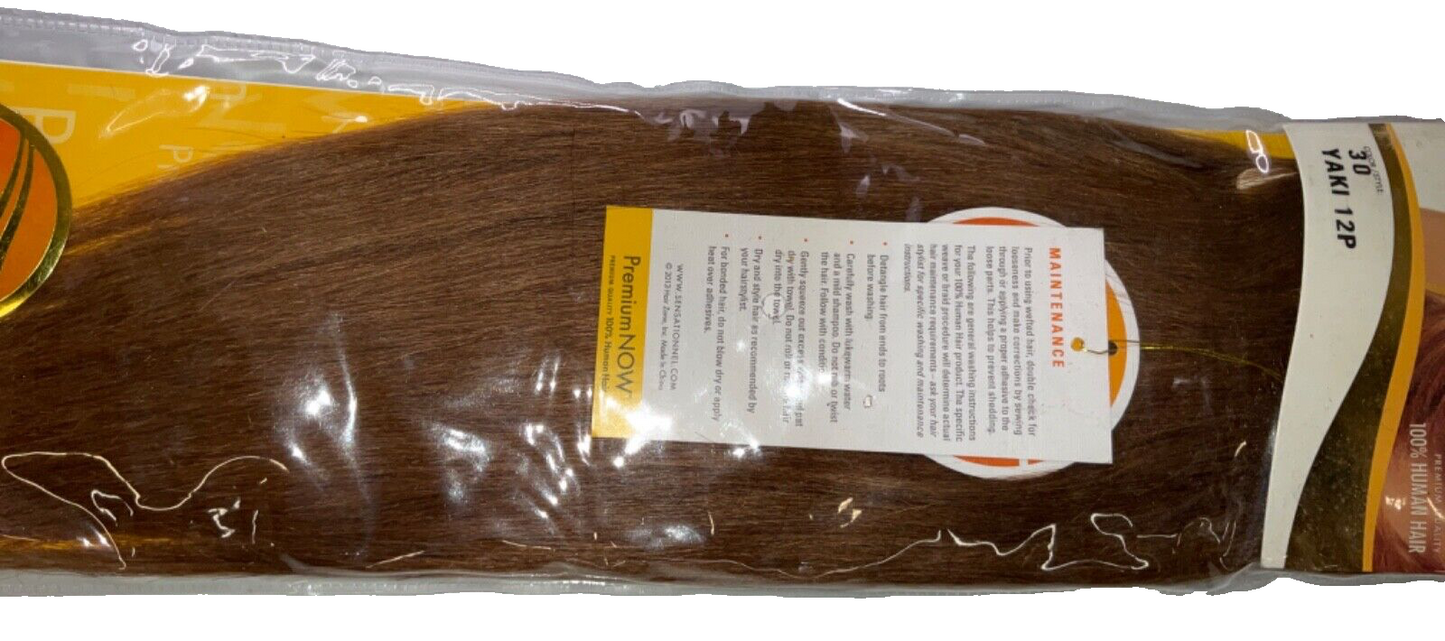 Sensationnel Premium Now 100% Human Hair Yaki / Color #30/(12 inches)