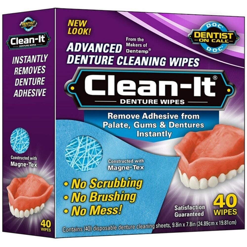 Clean It Denture Wipes-40 wipes