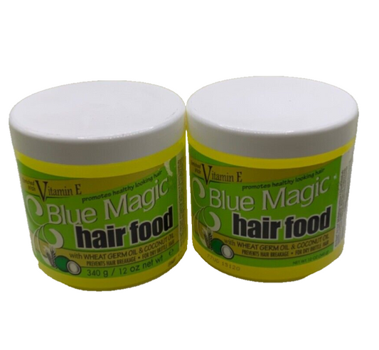 (2 PACK) Blue Magic Hair Food With Wheat Germ Oil Prevents Breakage 12oz