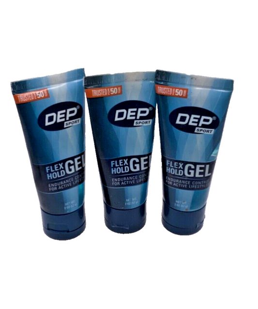 (Set of 3) Dep Sport Flex Hold High Performance Styling Gel Natural Finish 2oz