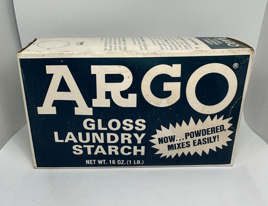 ARGO Powdered Gloss Vintage Laundry Starch 16 oz Blue