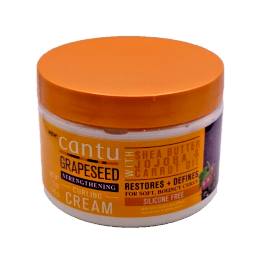 Cantu Grapeseed Strengthening Curling Cream With Jojoba Oil Silicone Free 12oz