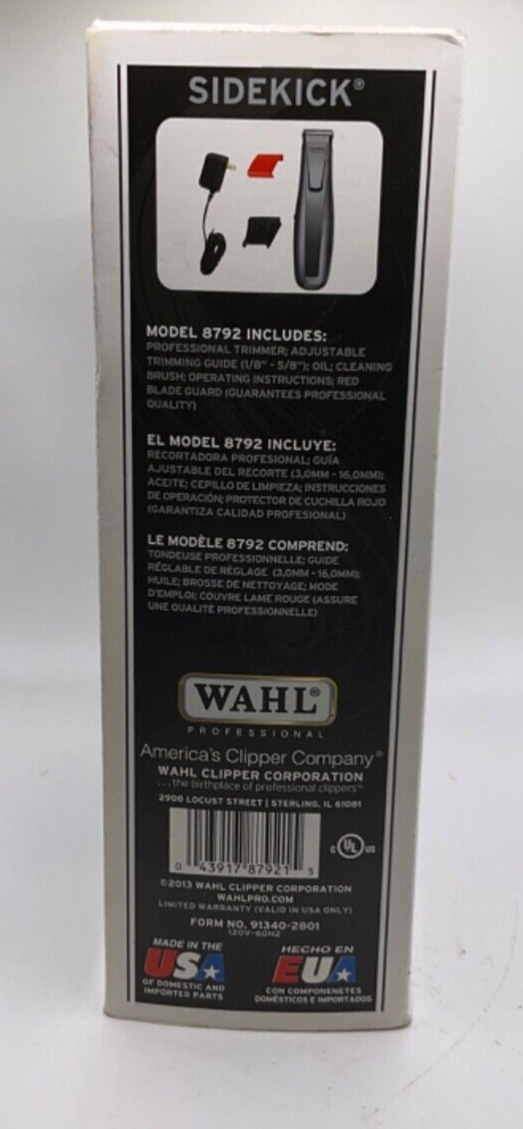 Wahl Sidekick Professional Rechargeable Trimmer Model 8792