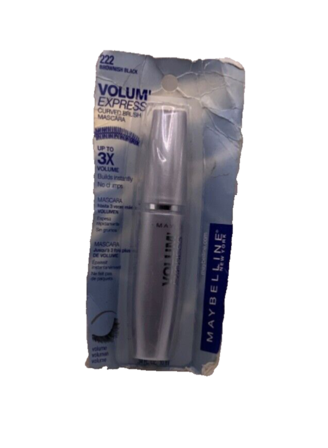 Maybelline Volume Express 222 Brownish Black Curved Mascara Brush .34oz