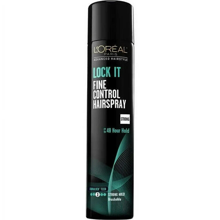 L'Oreal Lock It Fine Control Hairspray Strong 48HR Hold Brushable 8.25oz