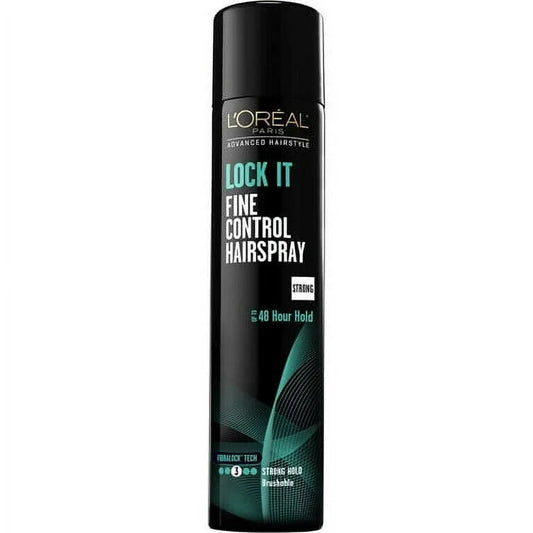 L'Oreal Lock It Fine Control Hairspray Strong 48HR Hold Brushable 8.25oz