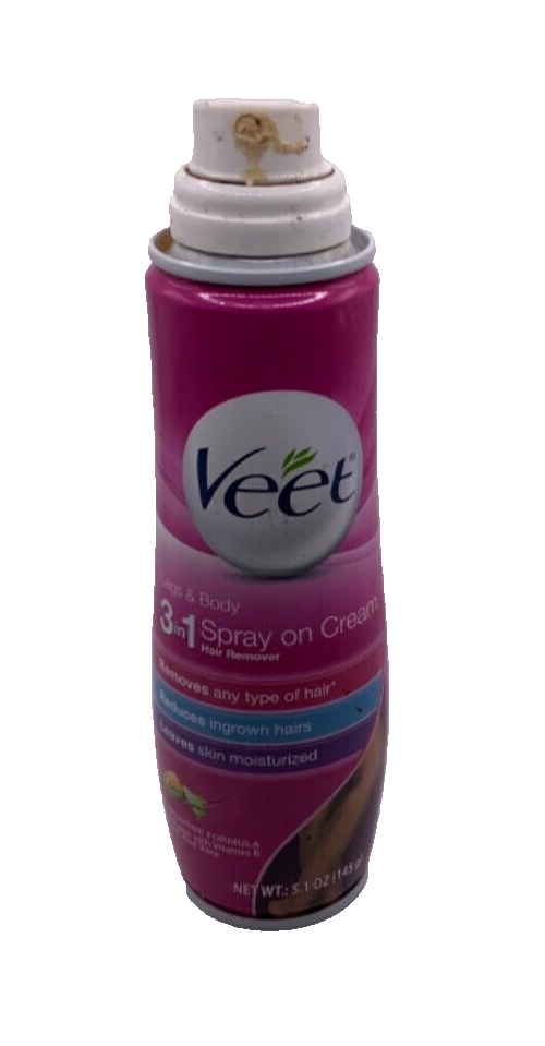 Veet Legs & Body 3in1 Spray On Cream Hair Removal Ingrown Hair Reducer 5.1oz