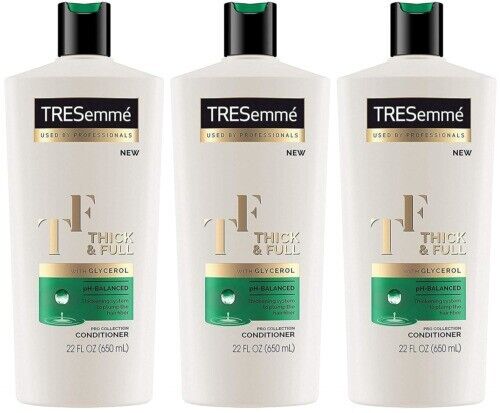 ( LOT OF 3) TRESemme Thick & Full with Glycerol  Ph-Balanced Conditioner 22 oz