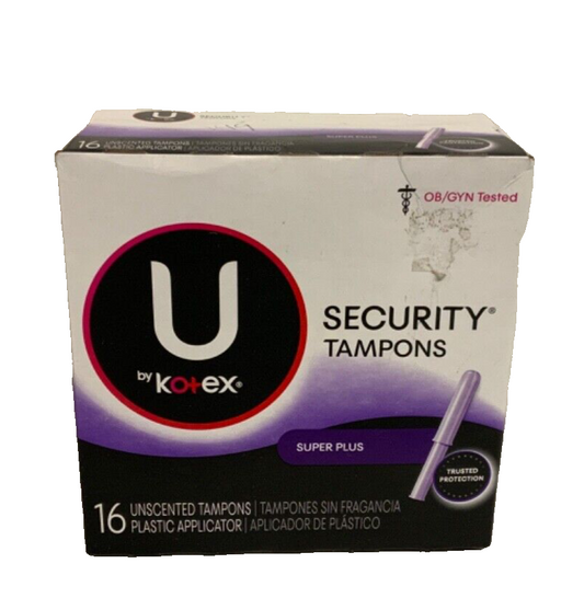 U by Kotex Security Tampons Super Plus Unscented 16ct Discontinued Feminine Care