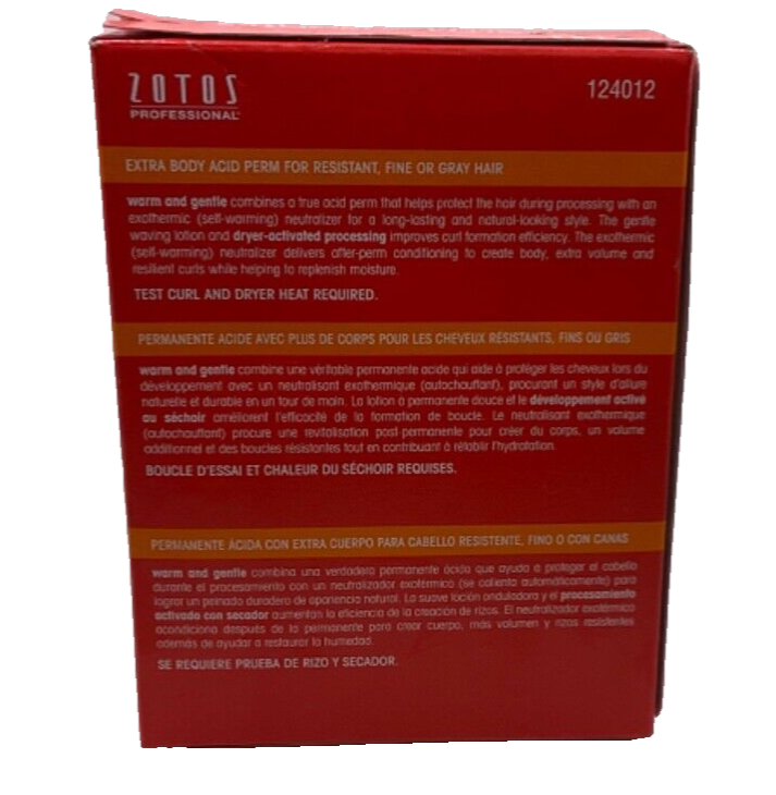 NEW Zotos Warm and Gentle Extra Body Acid Perm Resistant Fine Gray Hair MEDIUM