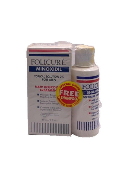 Folicure Minoxidil Topical Solution 2% For Men Hair Regrowth Treatment