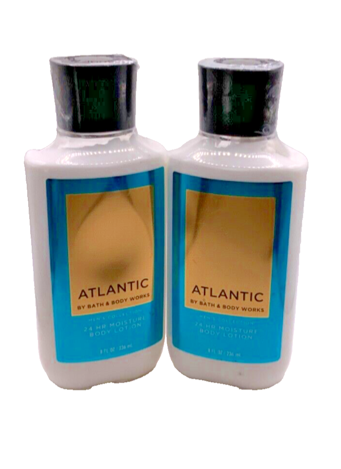 (2 Pack) Atlantic By Bath & Body Works Men’s 24HR Moisture Body Lotion 8oz