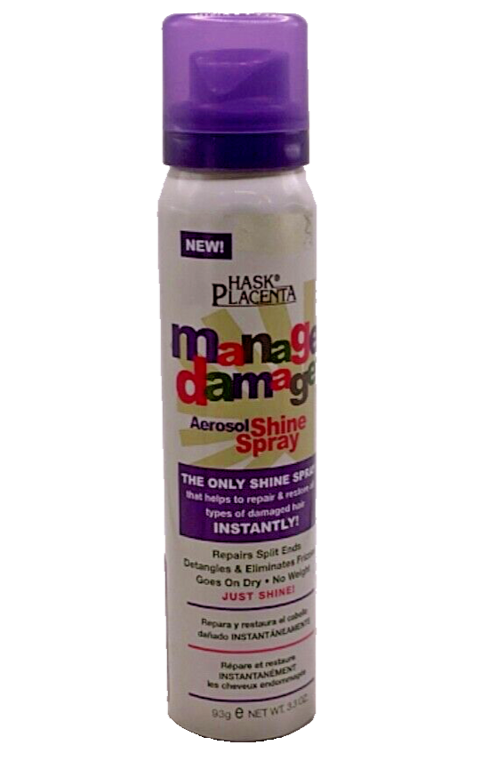 Hask Placenta Manage Damage Aerosol Shine Spray / 3.3oz